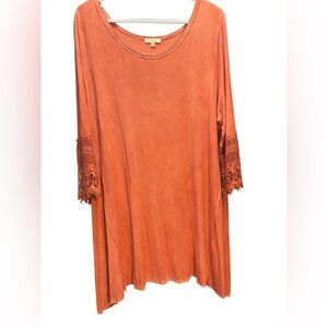 Kori Orange Boxy Tunic/Dress Relaxed Fit
